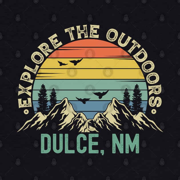 Dulce, New Mexico - Explore The Outdoors - Dulce, NM Colorful Vintage Sunset by Feel Good Clothing Co.